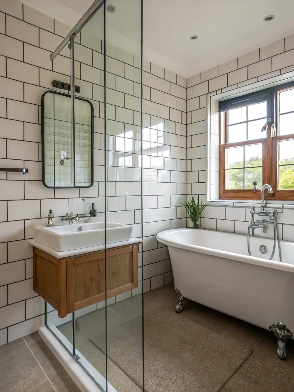 A high-quality photo showcasing a recently completed bathroom renovation project by South Coast Bathrooms & Tiling, featuring modern fixtures, stylish tiling, and a clean, functional design.